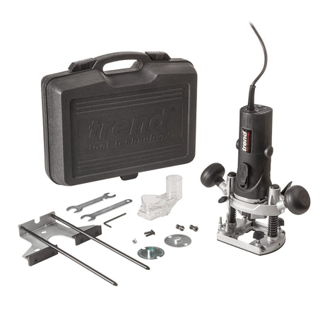 Trend 1/4 850W 1/4" Variable Speed Router 240V With Kitbox T4EK
