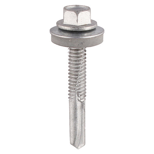 Timco 5.5 x 55mm Self Drill Screws Washer Head, Metal To Metal, Exterior Quality Plating For Steel 3.0-12.5mm Thickness H55W16