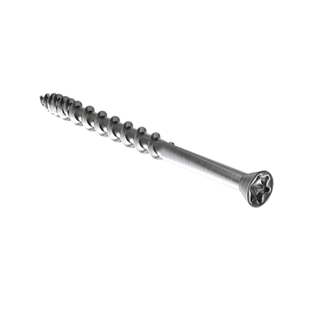 Tongue-Tite Plus 3.5 x 32mm Countersunk Torx T10 Woodscrew, Net Coat Stainless Steel A2. TFTTS03532
