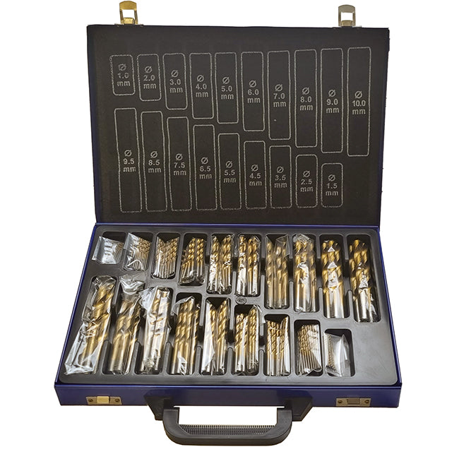 PTI 170 Piece HSS Ground Drill Bit Set 1mm-10mm x 0.5mm PTI0133