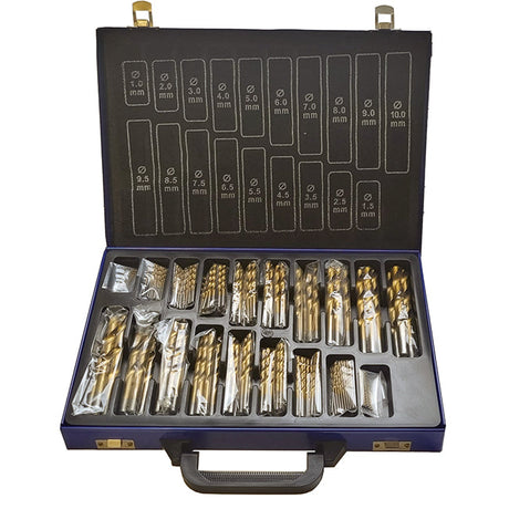 PTI 170 Piece HSS Ground Drill Bit Set 1mm-10mm x 0.5mm PTI0133