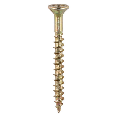 3.5 x 30 (6 x 1" 1/4) Timco Velocity Premium Countersunk Pozi Pz2, Woodscrew, Steel Zinc Yellow Finish, 35030VY