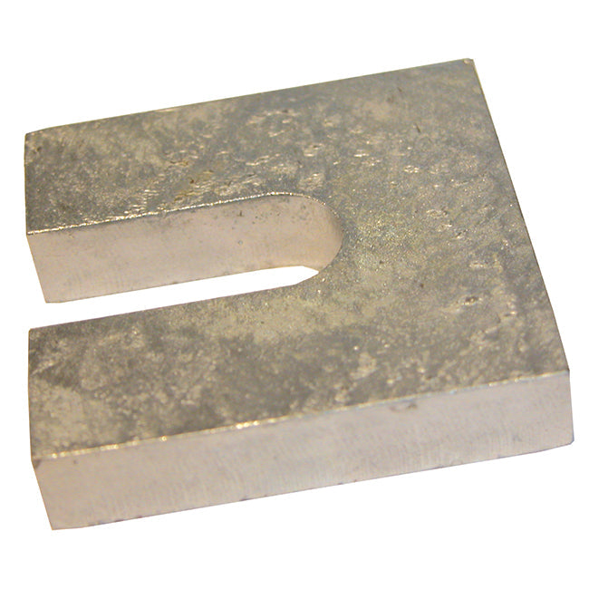 No.1 50mm x 50mm x 10mm with a 14mm slot (Suits bolts up to M12) Steel Metal Horseshoe Trouser Shim galvanised
