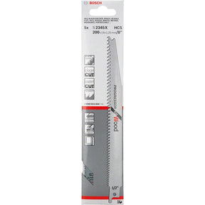 Bosch S2345X 200mm Sabre Saw Blade for wood (Pack of 5) 2 608 654 404
