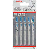 Bosch T227D 100mm Jigsaw Blade for Aluminium 0.5-1.5mm (Pack Of 5) P/No. 2 608 631 030