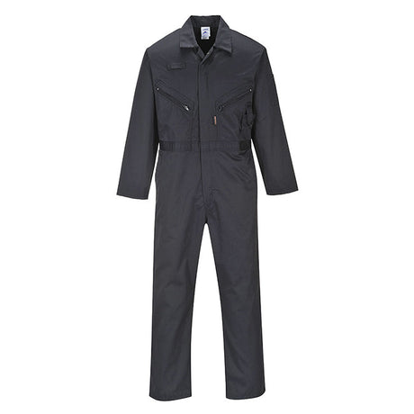 Large Black Portwest Zipped Safety Coverall C813BKRL