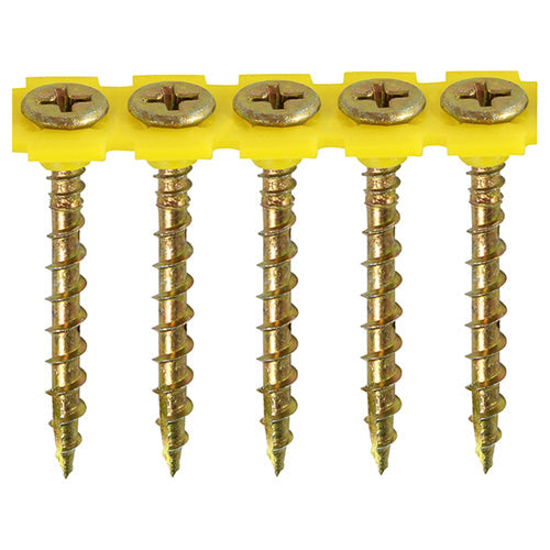 4.2 x 55mm Timco Solo Woodscrew Phillips drive Collated Zinc Yellow Plated PH2 Pack of 1000 55SCOLY