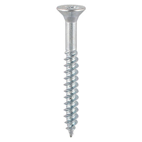 12 x 3" (6.0x80mm) Timco Twin-Thread Countersunk Pozi Woodscrews, Bright Zinc Plated, 00123CWZ