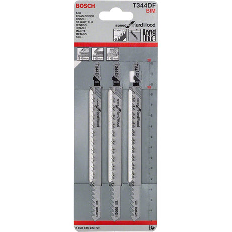 Bosch T344DF 152mm Jigsaw Blade for wood 5-100mm (Pack Of 5) P/No. 2 608 634 243