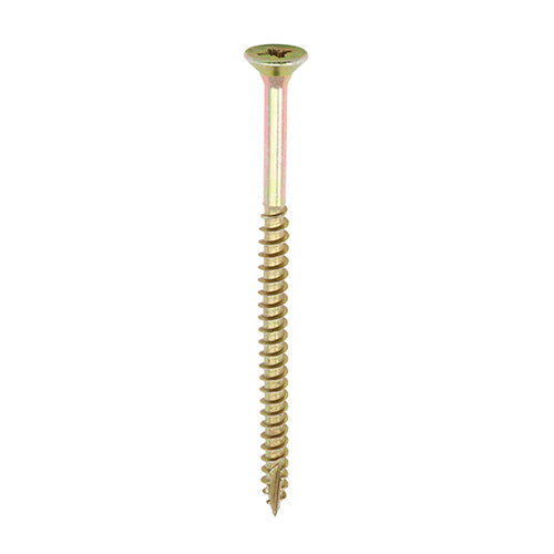 Timco 5.0 x 120mm (10 x 4" 3/4) Countersunk Pozi Pz2, Classic Woodscrew, Steel Zinc / Yellow Plated, 50120CLAS