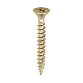 Timco 4.5 x 25mm (9 x 1") Countersunk Pozi Pz2, Classic Woodscrew, Steel Zinc / Yellow Plated, 45025CLAF