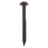 No.10 x 2" (4.8 x 50mm) Timco Blackjax Woodscrew, Twin-thread Round Head Pozi No.2, Black Passivated (Boxed in 200's, Outer box of 1000) 00102BJC