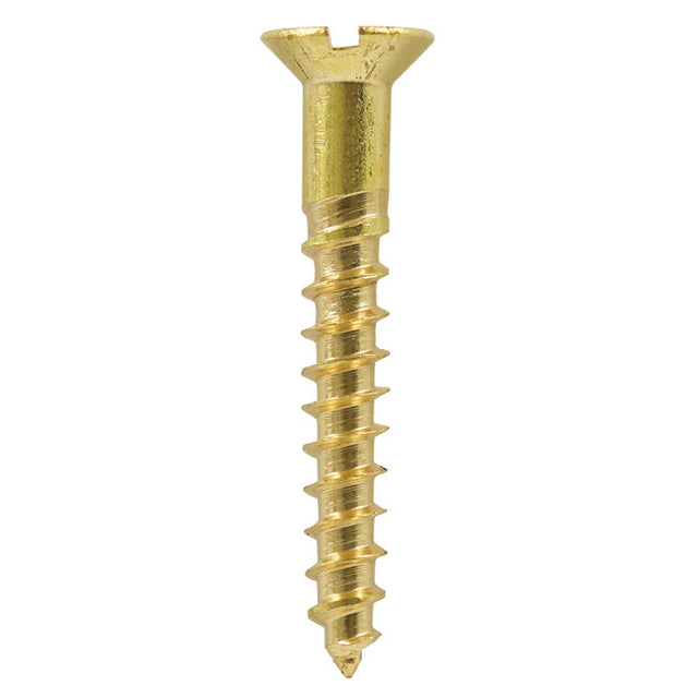 2 x 3/8" Countersunk Head Slot Brass Wood Screw