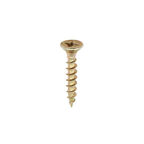 Timco 3.0 x 12mm (4 x 1/2) Countersunk Pozi Pz1, Classic Woodscrew, Steel Zinc / Yellow Plated, 30012CLAF