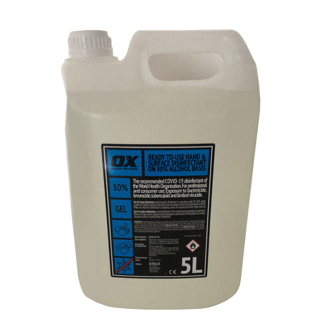 5 Litre Anti-Bacterial Hand Sanitiser Refill OX HSG 5L