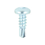 4.2 x 13 Timco Pan Head SQ2 Square Drive Self Drill Screws, Bright Zinc Plated