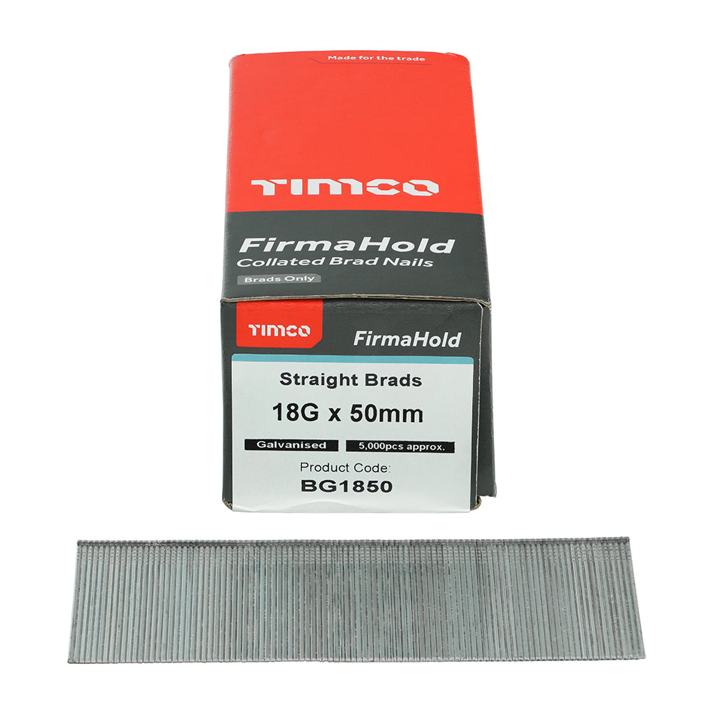 Firmahold 18g x 50mm Galv Air Electric Brad (5000 nails per box) BG1850