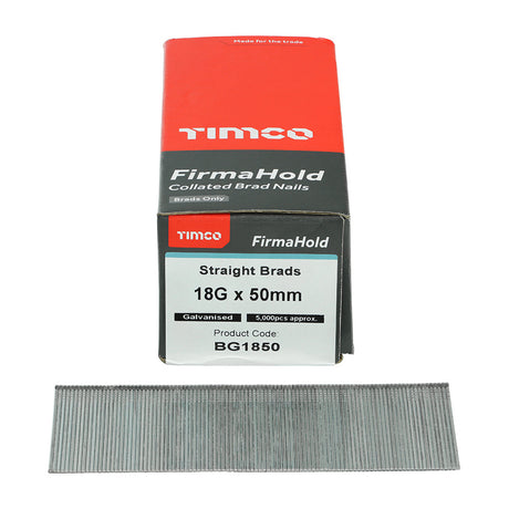 Firmahold 18g x 50mm Galv Air Electric Brad (5000 nails per box) BG1850