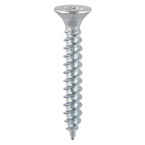 6 x 5/8" (3.5 x 16mm) Timco Twin-Thread Countersunk Pozi Woodscrews, Bright Zinc Plated, 00658CWZ