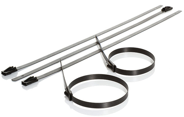 520 x 7.9 Black Coated Stainless Steel Cable Ties (Pack of 100)