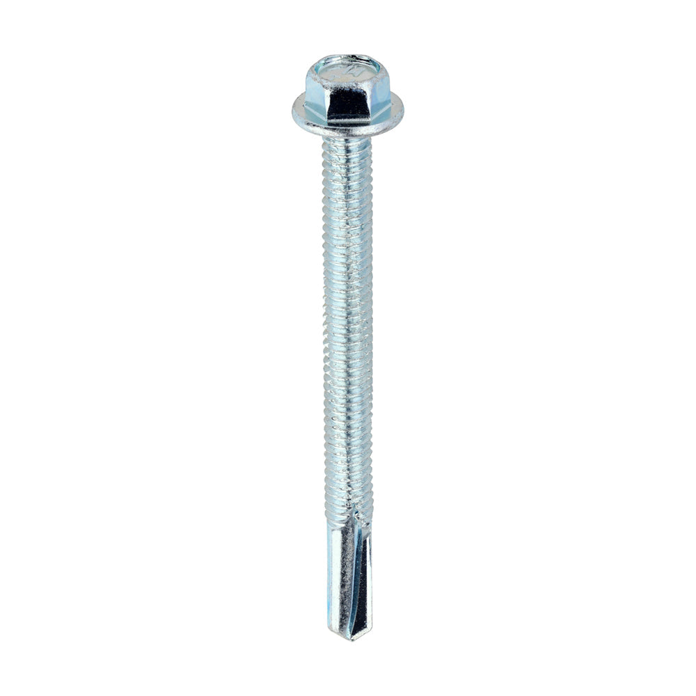 5.5 x 65mm (5/16" Hexagon Head) Self Drill Screws, Metal to Metal, Bright Zinc Plated For Steel 4-12.5mm Thickness ZH65B