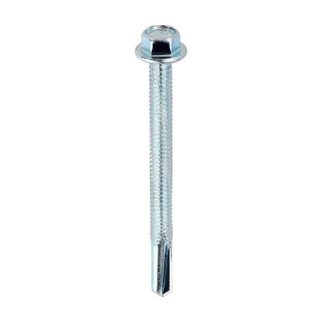5.5 x 65mm (5/16" Hexagon Head) Self Drill Screws, Metal to Metal, Bright Zinc Plated For Steel 4-12.5mm Thickness ZH65B