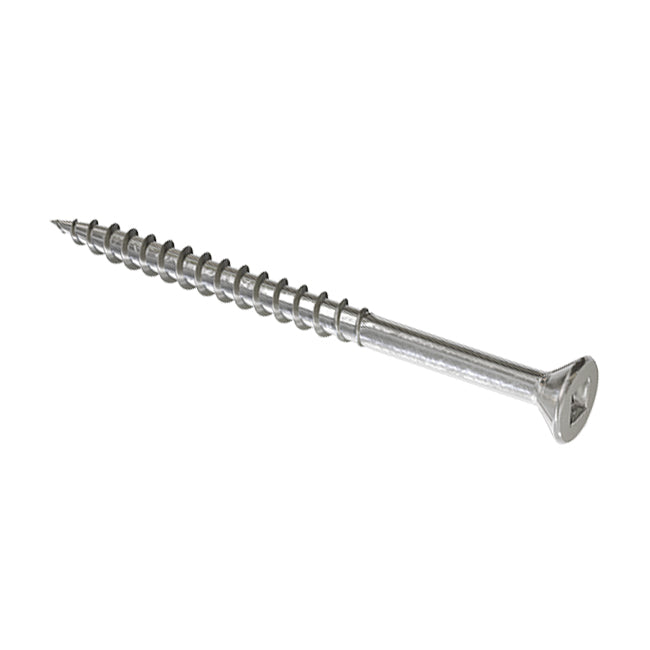 Deck-Tite 4 x 50mm Countersunk Square SQ2 Woodscrew, Net Coat Stainless Steel A2. TFDS04550