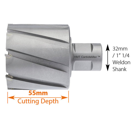 HMT XL 70mm Carbide Max55 TCT Broaching Cutter 55mm Drilling Depth 108020-0700