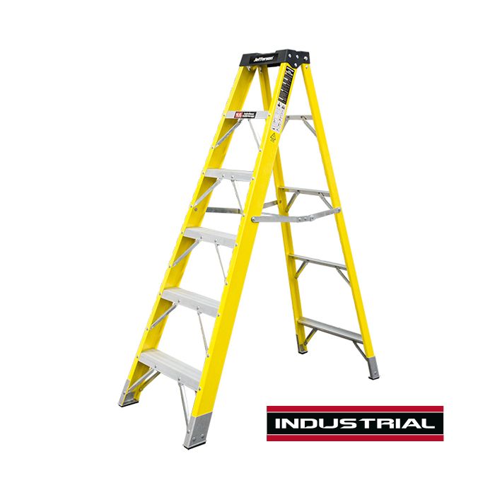 Jefferson 6 Tread x 1.56M Fibreglass Painters Step Ladder, EN131. JEFLADFGLS06