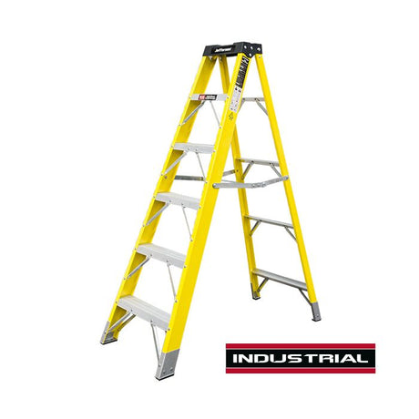 Jefferson 6 Tread x 1.56M Fibreglass Painters Step Ladder, EN131. JEFLADFGLS06