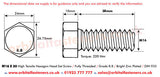 M16 x 30 Hexagon Head Set Screws High Tensile Grade 8.8 Bright Zinc Plated, DIN 933