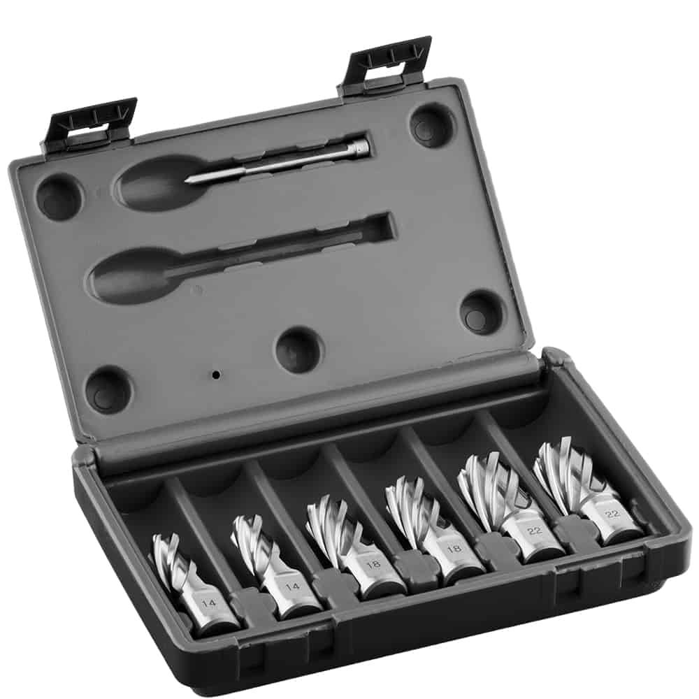 Euroboor HSS 6 Piece Long Cutter Set (2 x 14, 18 & 22mm) HCS.KIT