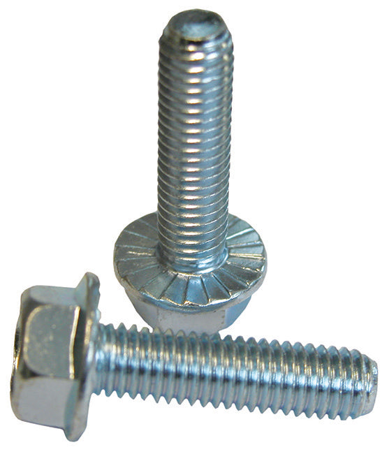 M16 x 45 Hexagon Head Flange Serrated Set Screws High Tensile Grade 8.8 Bright Zinc Plated, DIN 6921