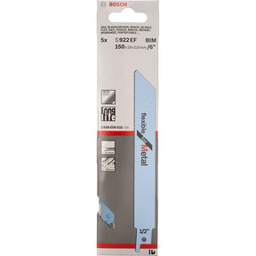 Bosch S922EF 150mm Sabre Saw Blade flexible for metal (Pack of 5) P/No. 2 608 656 015
