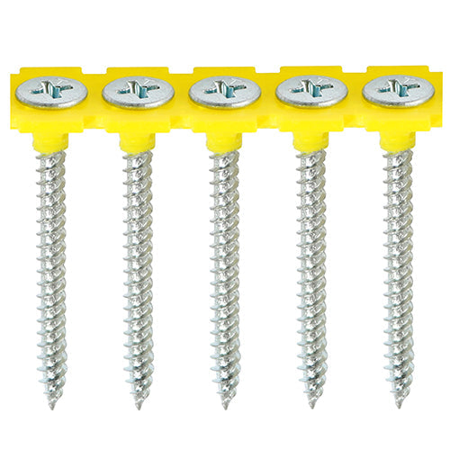Timco 3.5 x 32 Drywall Metal Stud Plasterboard Screws, Phillips Drive, Collated Fine, Zinc Plated PH2 Pack of 1000 00032COLDZYS