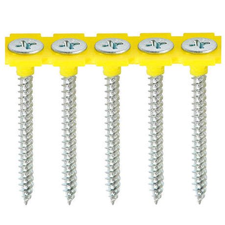 Timco 3.5 x 32 Drywall Metal Stud Plasterboard Screws, Phillips Drive, Collated Fine, Zinc Plated PH2 Pack of 1000 00032COLDZYS
