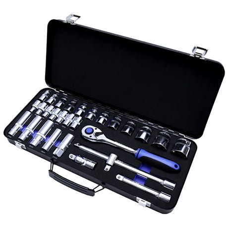 Jefferson 29 Piece 1/2" Drive Socket Set in Metal Case JEFSOC017