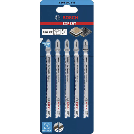 Bosch T308BFP 117mm Jigsaw Blade Extra Clean Cut Hard 117mm (Pack of 5) 2 608 900 548