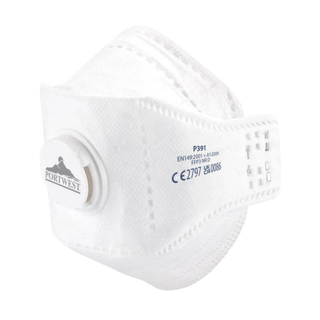 Portwest P391 - FFP3 Valved Dolomite Fold Flat Resirator Face Mask (Pack of 10)