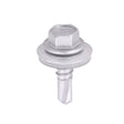 5.5 x 19 Timco Hex Self Drill Screws with 16mm bonded washer, Exterior Quality Plating, for 1.2 - 4.0mm steel thickness L19W16B