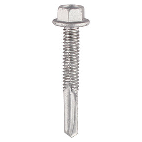 Timco 5.5 x 65 (5/16" Hexagon Head) Self Drill Screws Heavy Section Steel (12.5mm), Ruspert Silver Plated For Steel 3.0-12.5mm Thickness