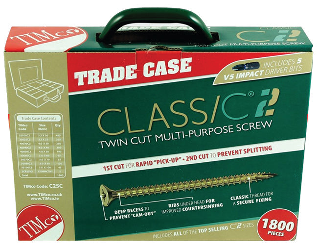 Timco C2 Classic Twin Cut Multi-Purpose Screw 1800 Pieces Trade Case C2SC