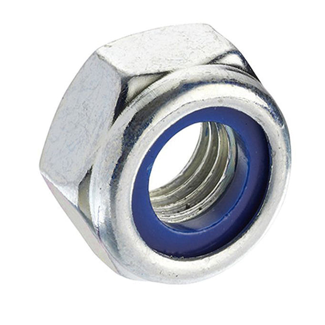 M22 x 1.5 Fine Pitch Nyloc Nuts Class 10 DIN 985 Type T Thin, Bright Zinc Plated