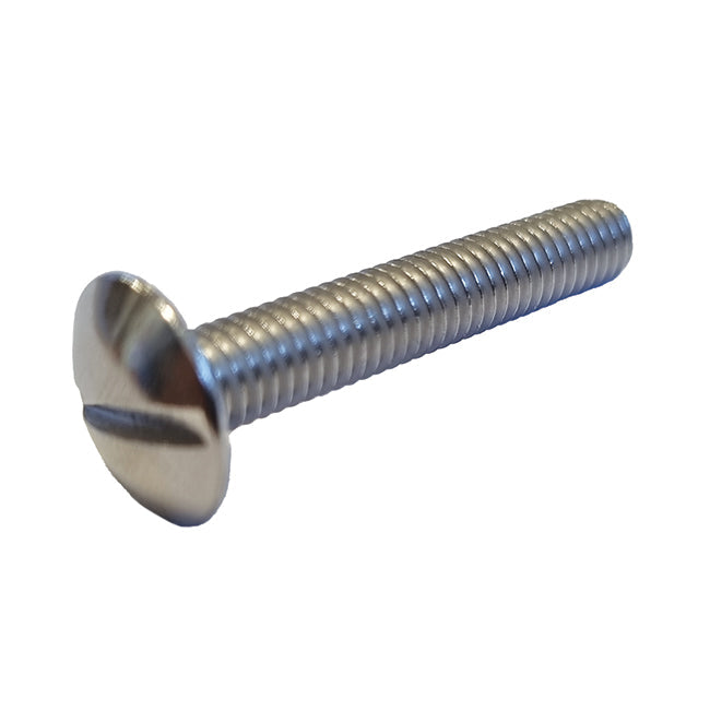 M6 x 50 Mushroom Slotted Screw Stainless Steel A2 (304)