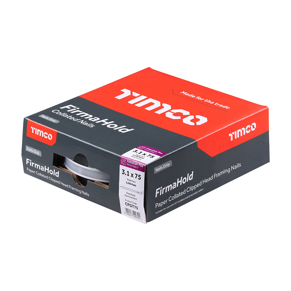 FirmaHold 3.1 x 75 Ring / FirmaGalv *NO GAS* CFGT75 (Paslode compatible) 2200 nails per box