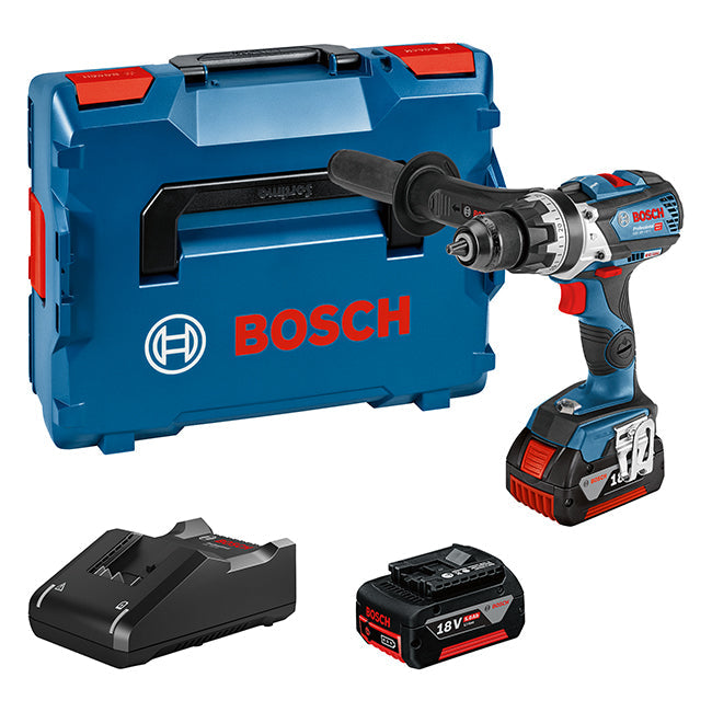 Bosch GSB 18V-110C Robust Combi Brushless with 1x5ah & 1x4ah batteries in L-Boxx