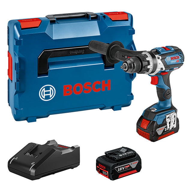 Bosch GSB 18V-110C Robust Combi Brushless with 1x5ah & 1x4ah batteries in L-Boxx