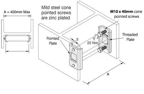 Unistrut P3087 Beam Clamp for Steel columns suits 41x41, Galvanised. SOLD IN PAIRS
