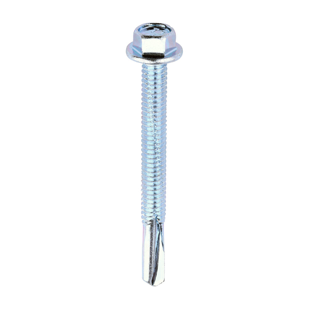 5.5 x 55mm (5/16" Hexagon Head) Self Drill Screws, Metal to Metal, Bright Zinc Plated For Steel 4-12.5mm Thickness ZH55B