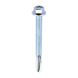 5.5 x 55mm (5/16" Hexagon Head) Self Drill Screws, Metal to Metal, Bright Zinc Plated For Steel 4-12.5mm Thickness ZH55B